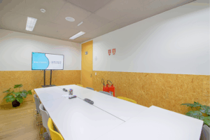 Sala de Reunião para 8 pessoas, com TV e flipchart unidade paraíso